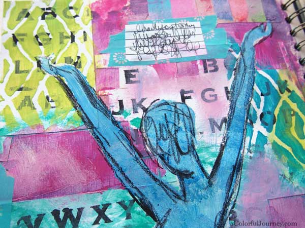 April 2014 StencilClub - Art Journal 2 - Carolyn Dube